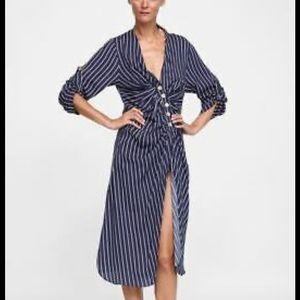 Zara stripe drape tunic dress